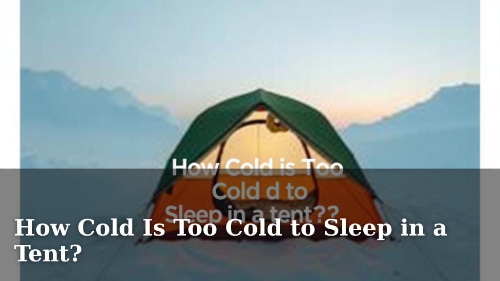 How Cold Is Too Cold to Sleep in a Tent?