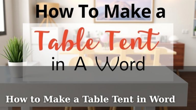 How to Make a Table Tent in Word