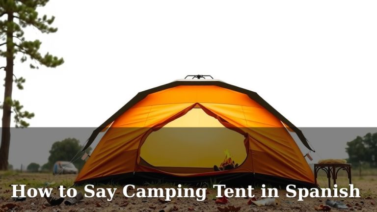 How to Say Camping Tent in Spanish