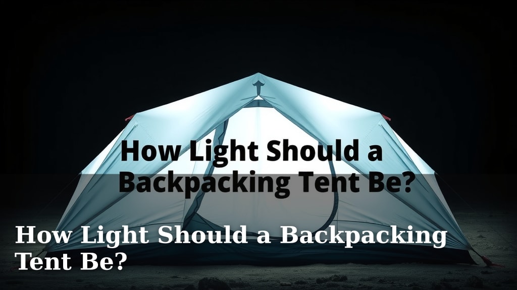 How Light Should a Backpacking Tent Be?